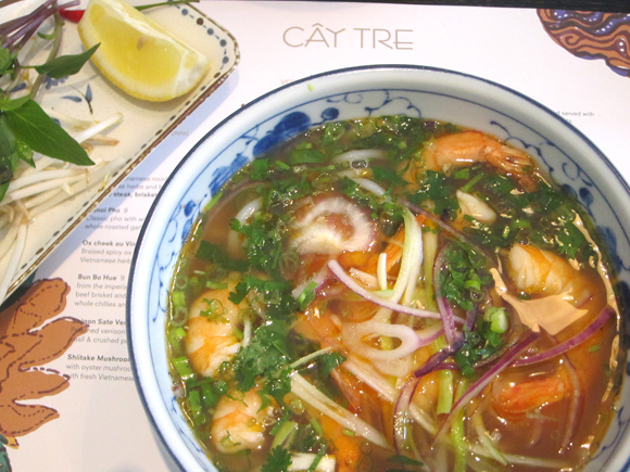 A Red Sea Prawn lunchtime Pho from the kitchen of Cay Tre Soho